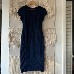 Black Halo Navy Gypsy Rose Sheath Dress